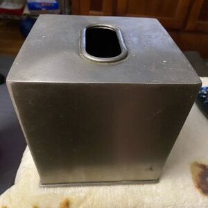 Silver Metal Tissue Box Cover